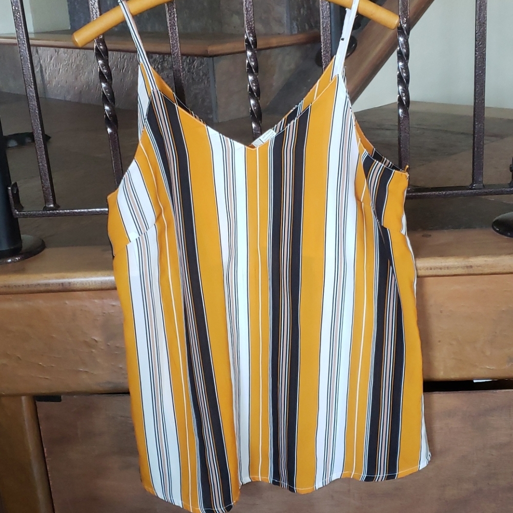 Striped dress tank top large